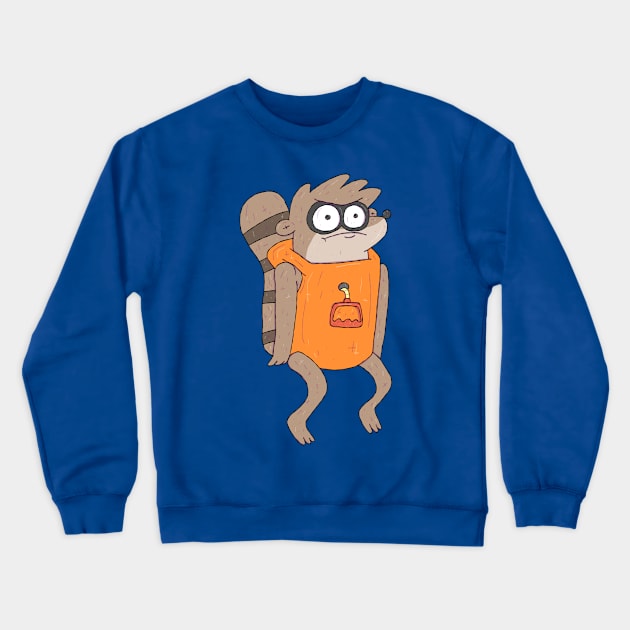 Regular Show - Rigbaby Muscle Mentor Crewneck Sweatshirt by surfinggiraffecomics